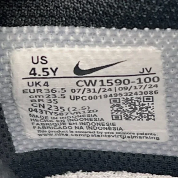 Nike Dunk Low Retro White Black Panda CW1590-100 Kids Sneakers Shoes - Picture 9 of 14